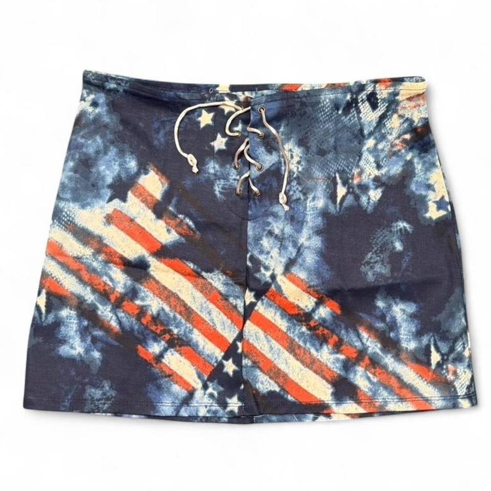 Y2K Americana lace-up mini skirt Size medium